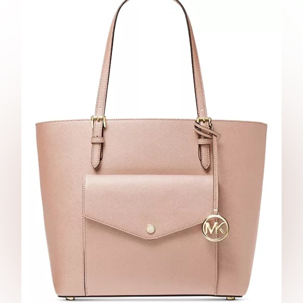 Michael Kors Saffiano Frame Tote Fawn Purse Leather 38F7XFMT2L